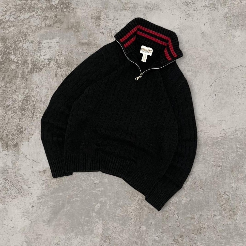 Aeropostale Black Sweater with Red Accents